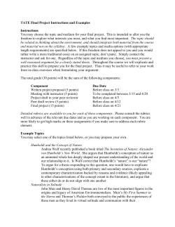 Final Project Instructions and Examples