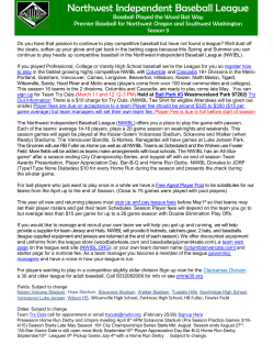 NWIBL 2017 Season Information Letter