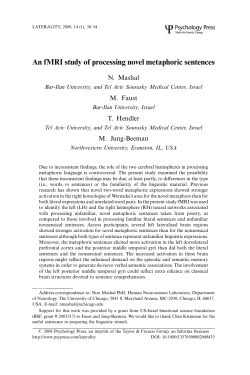 An fMRI study of processing novel metaphoric sentences