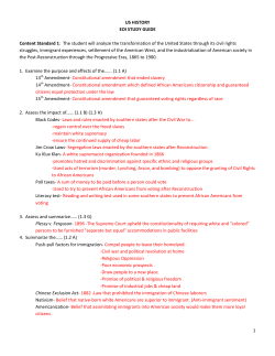 1 US HISTORY EOI STUDY GUIDE Content Standard 1