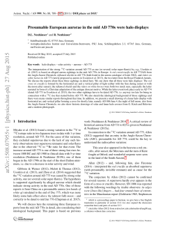 Presumable European aurorae in the mid AD 770s were halo displays