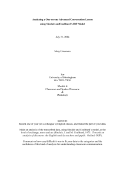 Analyzing a One-on-one Advanced