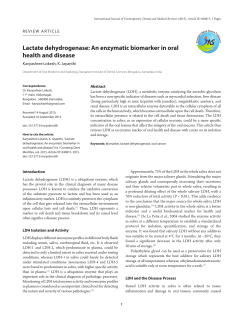 Lactate dehydrogenase: An enzymatic biomarker in oral health and
