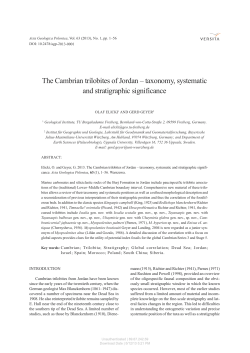 The Cambrian trilobites of Jordan – taxonomy, systematic and