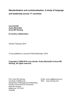 Standardization and contextualization: A study of language and