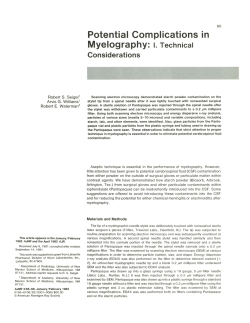 Potential Complications in Myelography: I. Technical Considerations