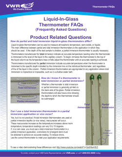 Product Related Questions Liquid-In-Glass Thermometer FAQs