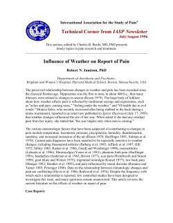 Influence Of Weather On Report Of Pain