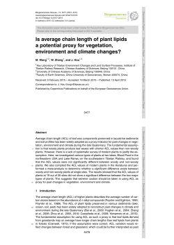 Is average chain length of plant lipids a potential proxy for