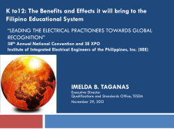 K to12 The Benefits and Effects it will bring to the Filipino