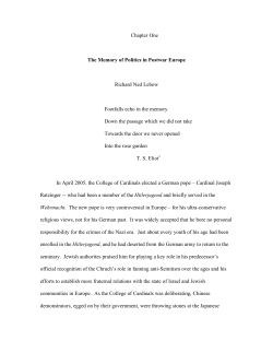 The Memory of Politics in Postwar Europe