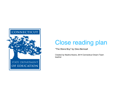 Close reading plan - Connecticut Core Standards