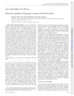 Paracrine regulation of glucagon secretion