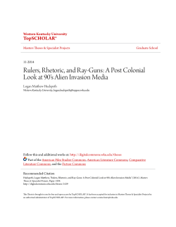 Rulers, Rhetoric, and Ray-Guns: A Post - TopSCHOLAR