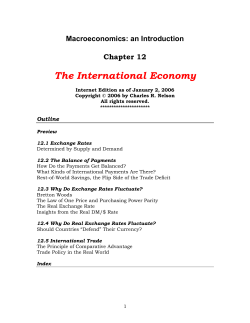 Chapter 12: The International Economy