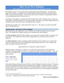 How to use Proc Tabulate