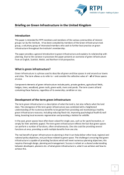 Briefing on Green Infrastructure