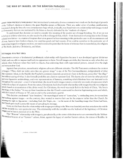 THE WAR OF IMAGES. OR THE BAMIYAN PARADOX , .