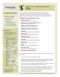 Grades 9 to 12 &bull; STDs - KidsHealth in the Classroom