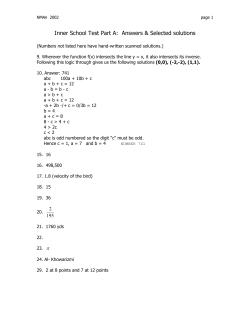 Answers - Mu Alpha Theta