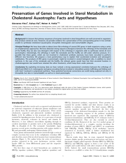 Preservation of Genes Involved in Sterol Metabolism in Cholesterol