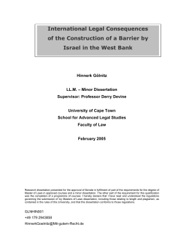 International Legal Consequences of the Construction of a Barrier