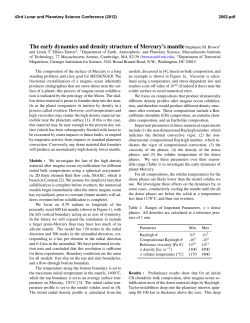 The Early Dynamics and Density Structure of Mercury`s Mantle