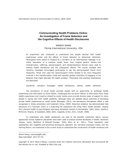 Communicating Health Problems Online: An Investigation of Frame