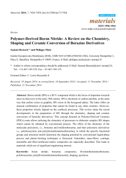 Polymer-Derived Boron Nitride: A Review on the Chemistry