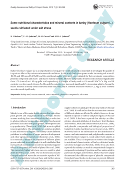 Some nutritional characteristics and mineral contents in barley
