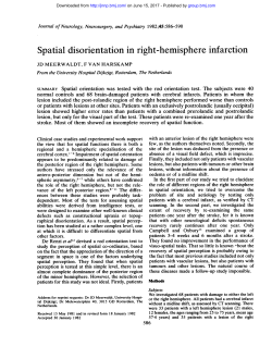 Spatial disorientation in right-hemisphere infarction