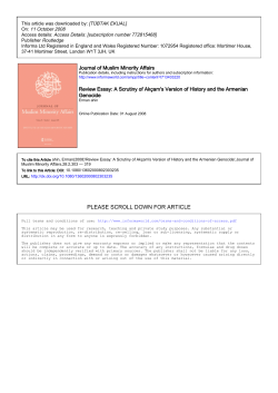 A Shameful Act: the Armenian Genocide and the