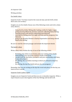 An Inspector Calls writing activities