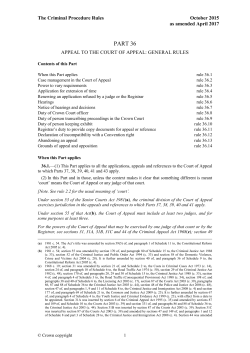 part 36appeal to the court of appeal: general rules