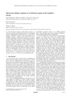 Short-term climate response to a freshwater pulse in the Southern
