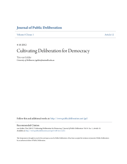 Cultivating Deliberation for Democracy