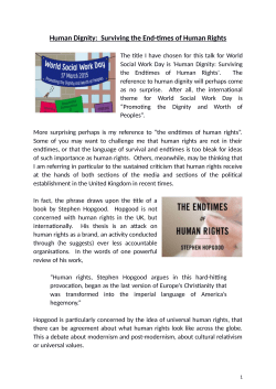 Human Dignity: Surviving the End-times of Human Rights