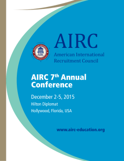 AIRC 7th Annual Conference - American International Recruitment