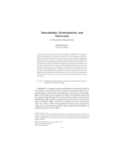 Masculinities, Performativity, and Subversion