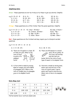 Mr Martin Maths Simplifying Ratio Green &ndash; these questions are not