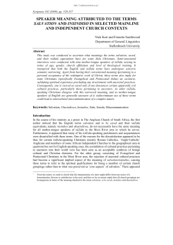 speaker meaning attributed to the terms salvation and