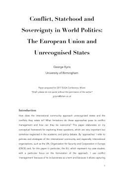 Sovereignty and Conflict in World Politics