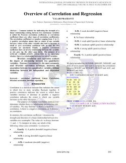 Overview of Correlation and Regression