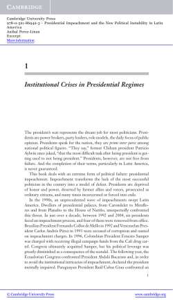 Institutional Crises in Presidential Regimes - Beck-Shop