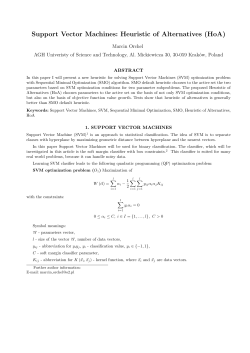 Support Vector Machines: Heuristic of Alternatives (HoA)