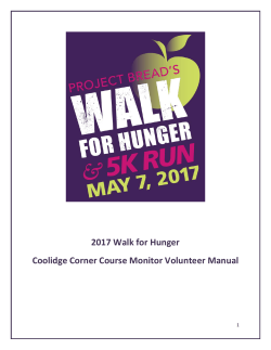 2017 Walk for Hunger Coolidge Corner Course Monitor Volunteer