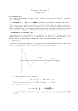 Advanced numerical analysis course notes