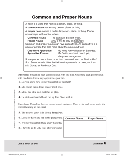 Common and Proper Nouns