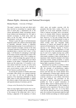 Human Rights, Autonomy and National Sovereignty