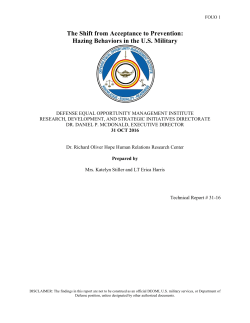 Hazing Behaviors in the US Military